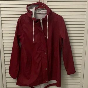 Red raincoat